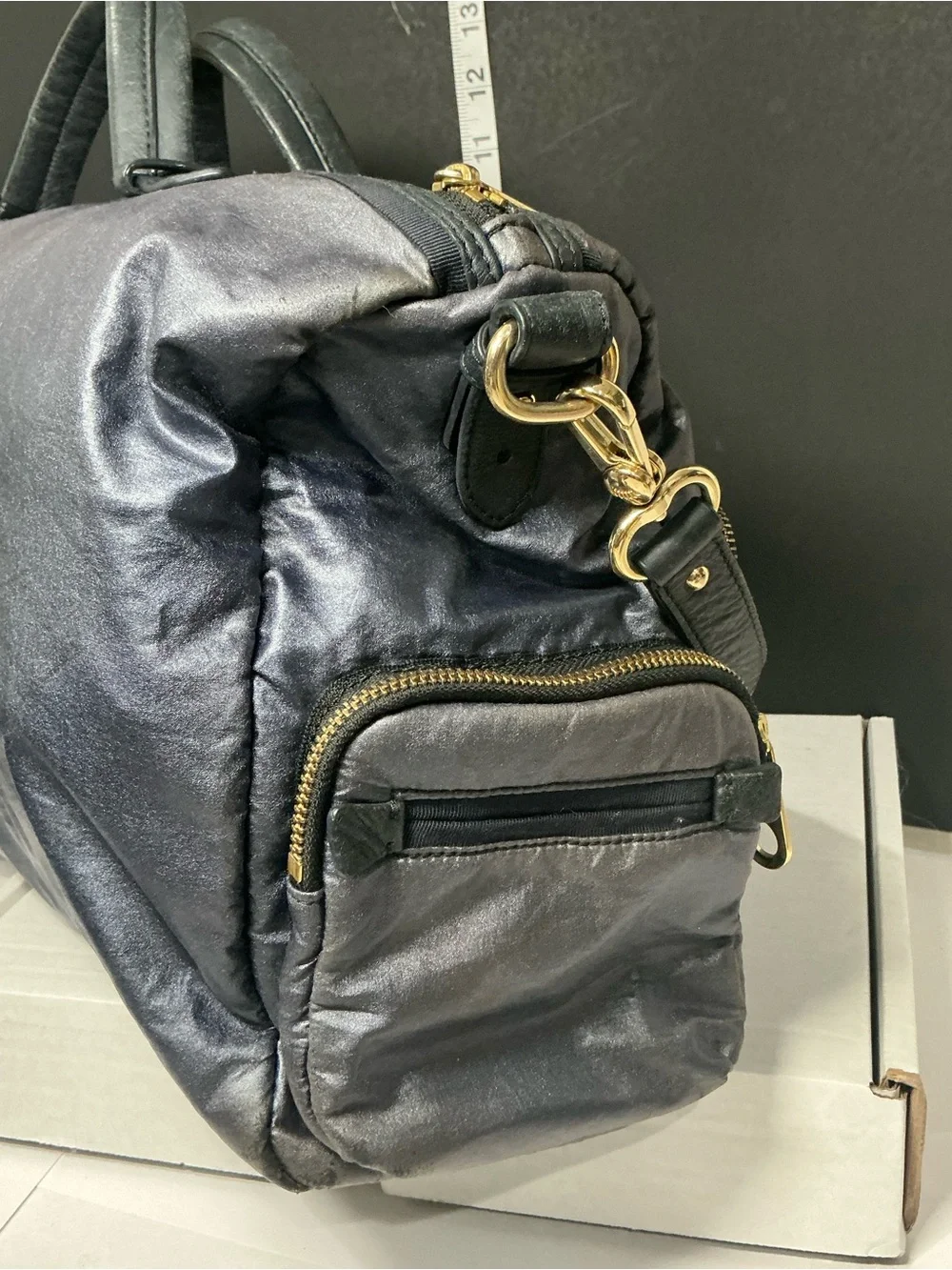 Juicy Couture Blue Duffel Bag with Gold Accents